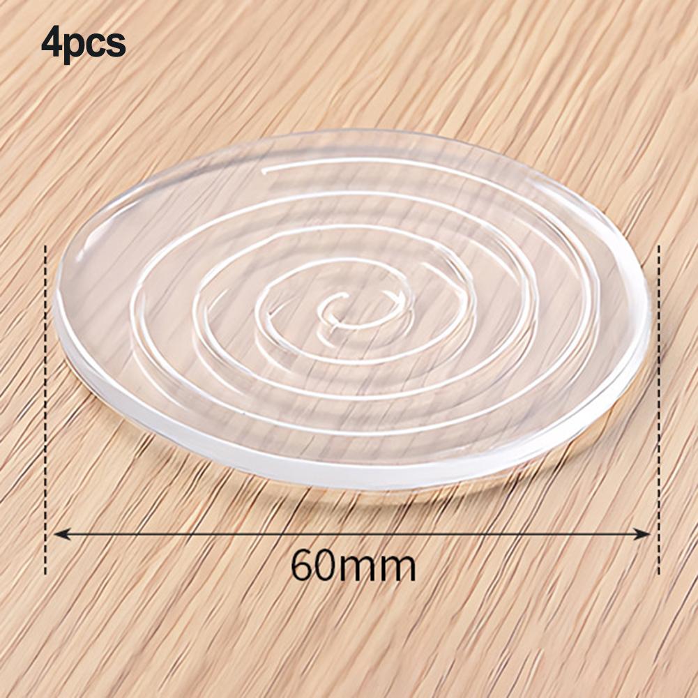 4pcs Round Square Anti Vibration Pads Washing Machine Silicone Feet Mat Furniture Cabinet Chair Leg Anti-Slip 40/60/80mm