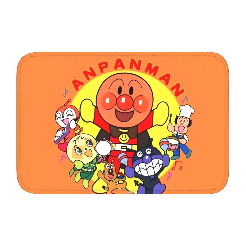 Anpanmans Front Door Floor Entrance Welcome Mats Outdoor Cute Cartoon Kitchen Doormat Bedroom Living Room Carpet Rug Footpad