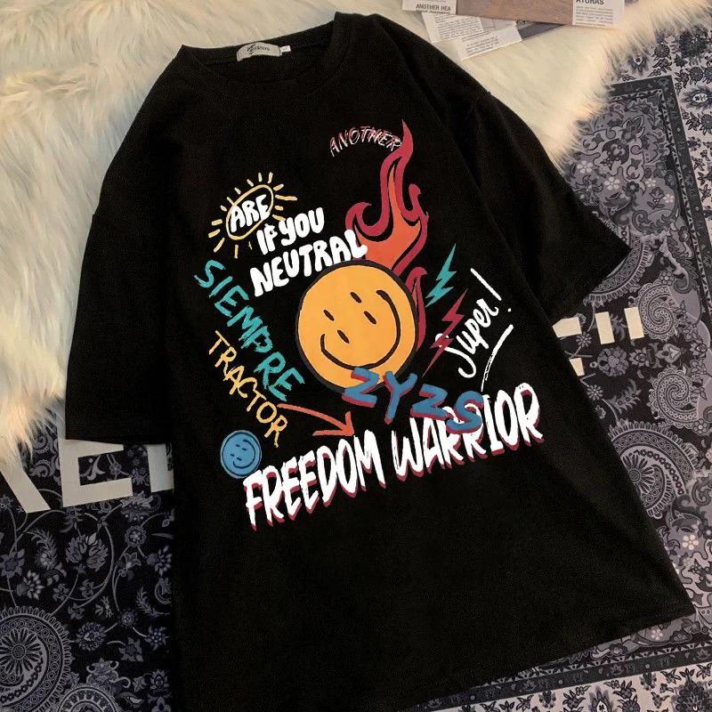 

Женская футболка Harajuku с принтом «Чужой» с короткими рукавами, футболка большого размера, уличная одежда в стиле хип-хоп, топы Y2k, повседневная готическая футболка S