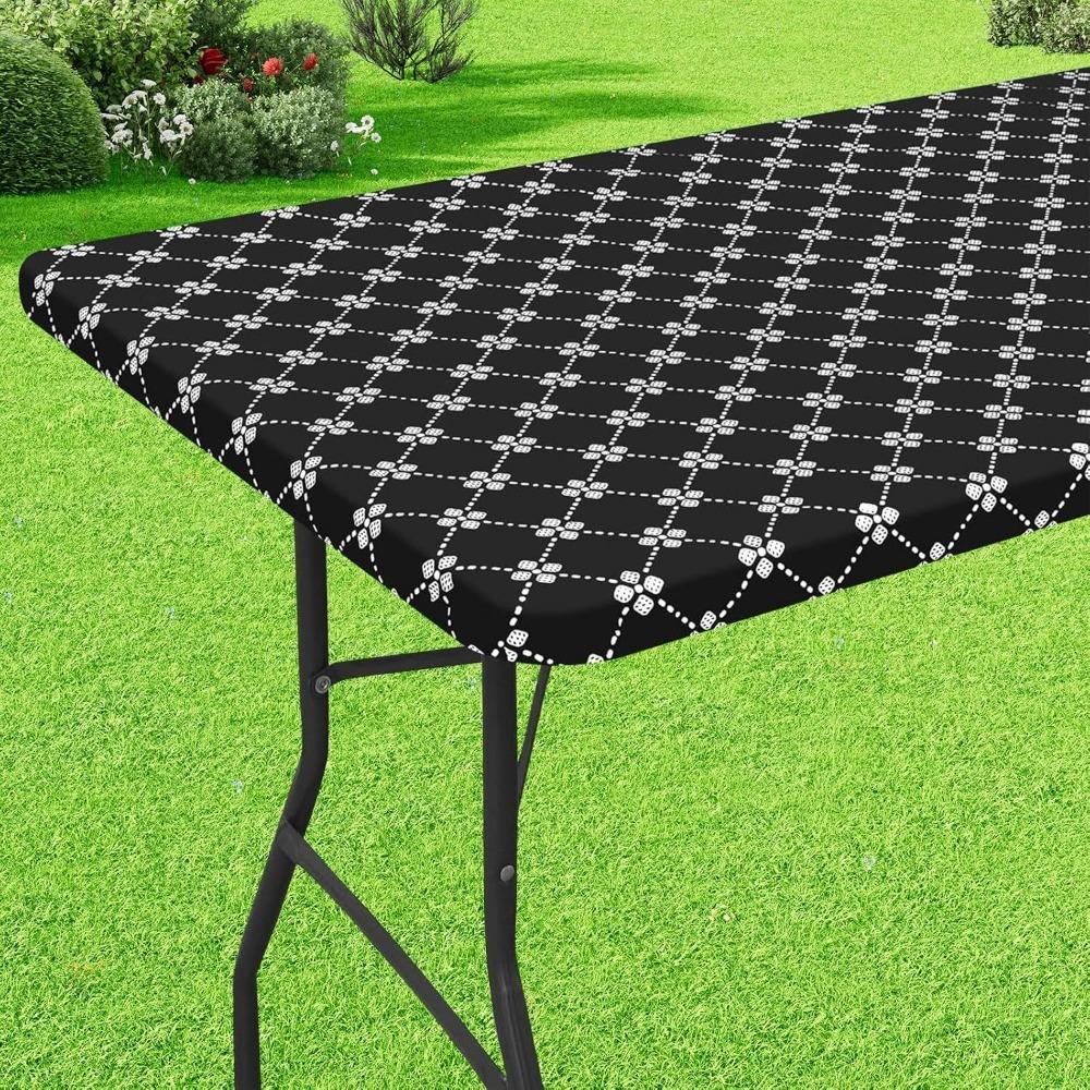Elastic Edge Elastic Rectangle Picnic Table Cloth Scratch Resistant Table Cover  Restaurant 29.53x47.24in
