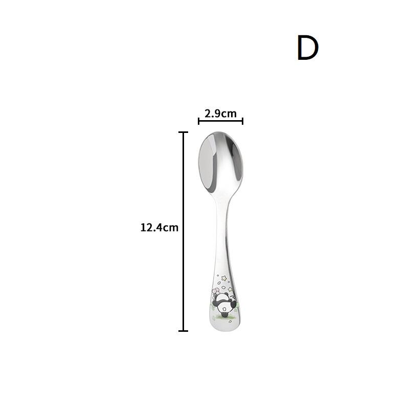 1/4Pcs Animal Cartoon Cute Fork Stainless Steel Children Spoon Fork Children Kids Cutlery Set Tableware Dinnerware Supplies Gift