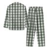 Women's Casual Fashion Plaid Patchwork Print Long-Sleeved Trousers Homewear Set