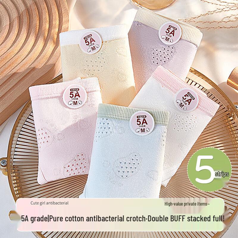 

Langsha Women s Mid-Waist Pure Cotton Antibacterial Lace Briefs 4-Pack L