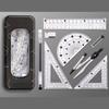 Multifunctional Drafting Tools Kits Including Compass Ruler Protractors Eraser For School Office Home Use In Organizers Box