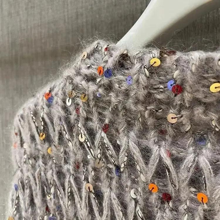 250g Handmade Size Sequin, Internet Famous BC Sequin Sweater, Same Style, Colored Yarn, Hundred Matching Thread, Yarn