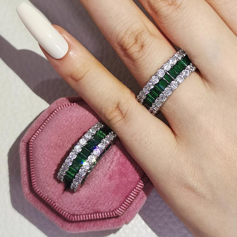 Luxury Multi-Row 3A Zircon Micro-Inlaid Diamond Eternal Ring - Phantom R4575