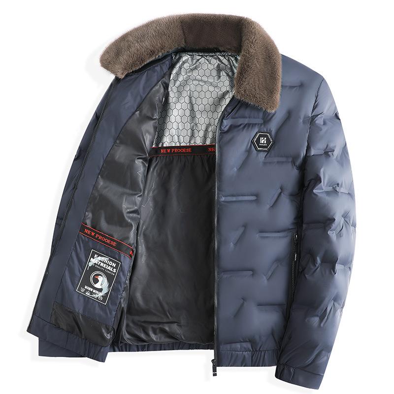 Vieille veste rembourrée en coton pour hommes, col en laine rembourré, vêtements rembourrés en coton graphène d'hiver