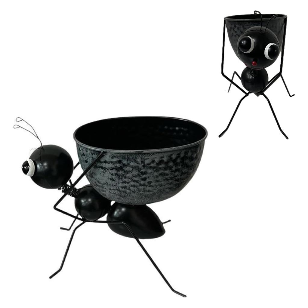 Ant Shaped Metal Flower Pot Wrought Iron Succulent Planter Creative Animal Plant Holder for Indoor O