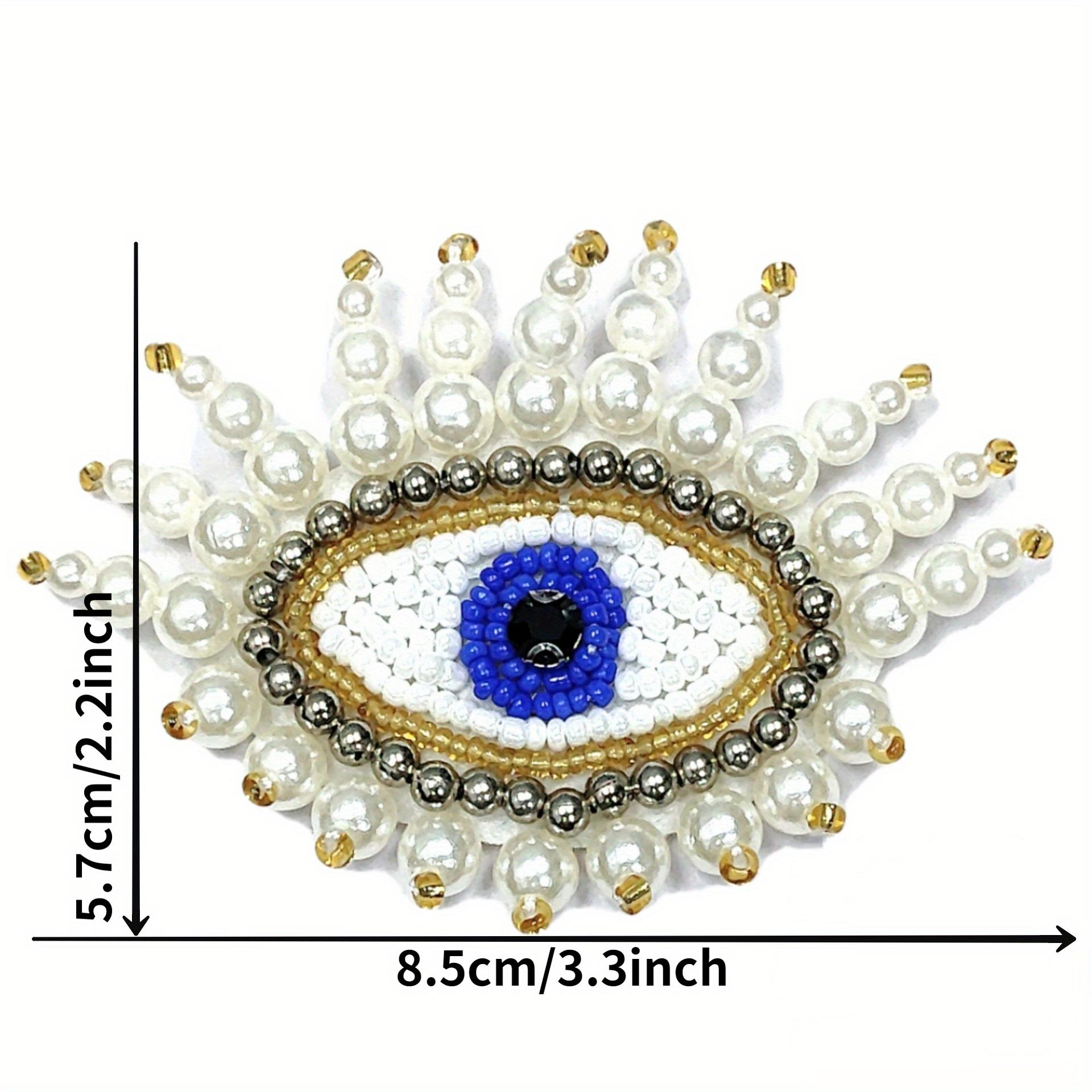 

1 шт. Ручная работа, расшитый бисером глаз, тканевый значок «Глаз дьявола», аксессуары для украшения обуви из кожи, обувь и аксессуары, аксессуары для одежды