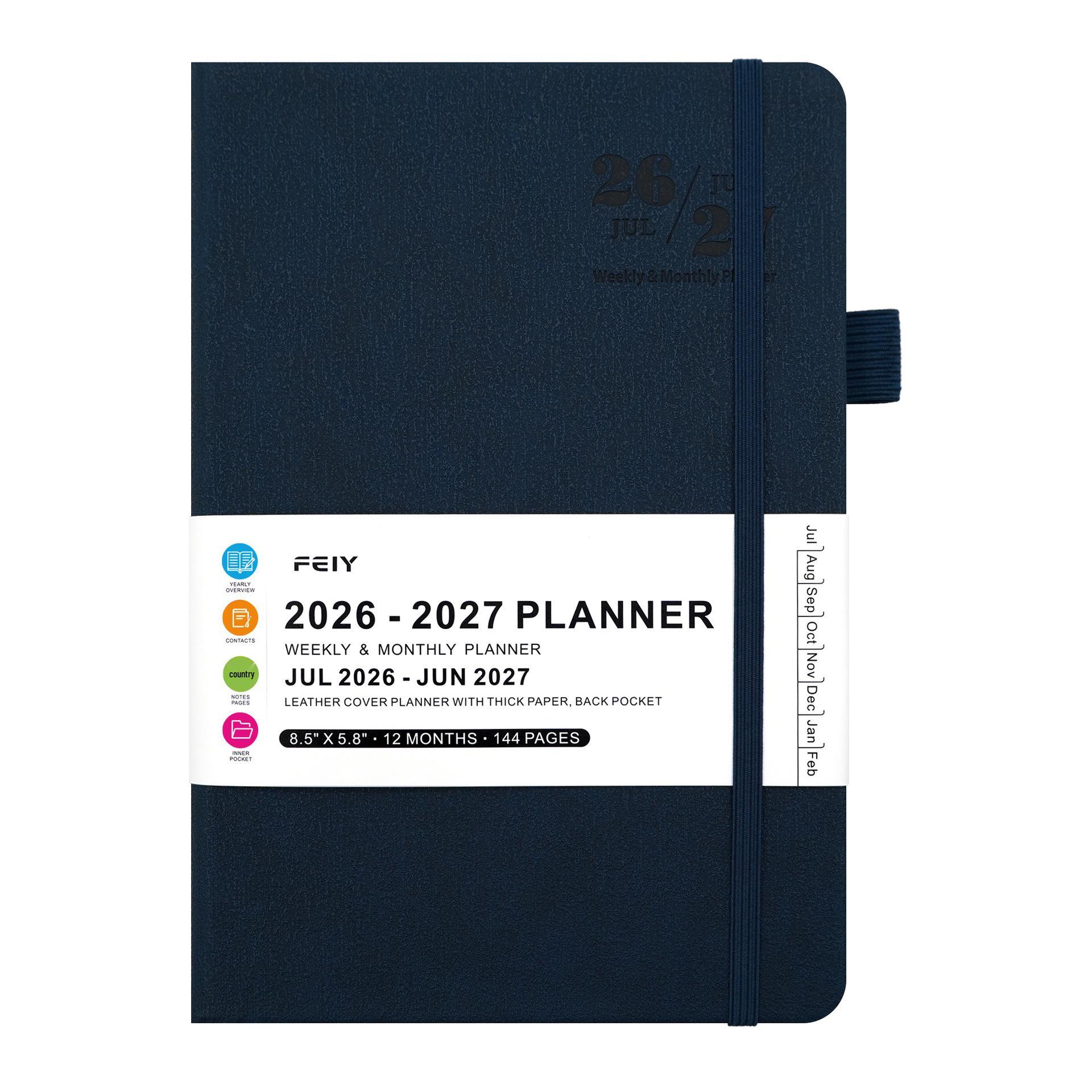 2026-2027 A5 English Weekly Planner: Customizable Simple Notebook with Logo Print A5