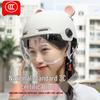 New Class A 3C Certified Electric Motorcycle Helmet with Bear Ears - Unisex Half Helmet for Summer Safety