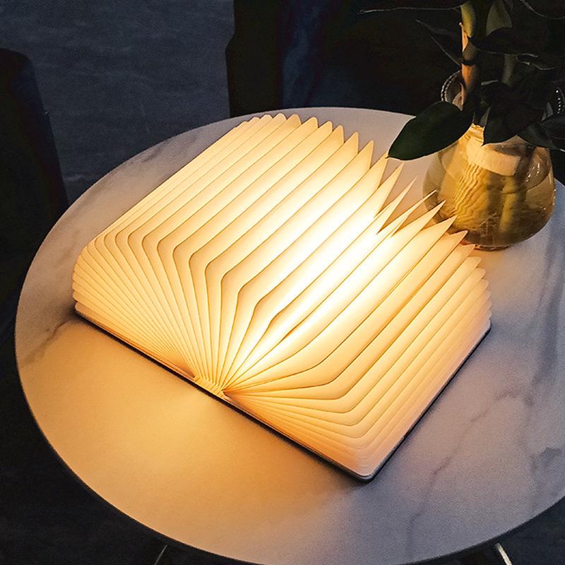 Creative USB Rechargeable Folding Book Night Light - Cultural Gift & Bedside Lamp