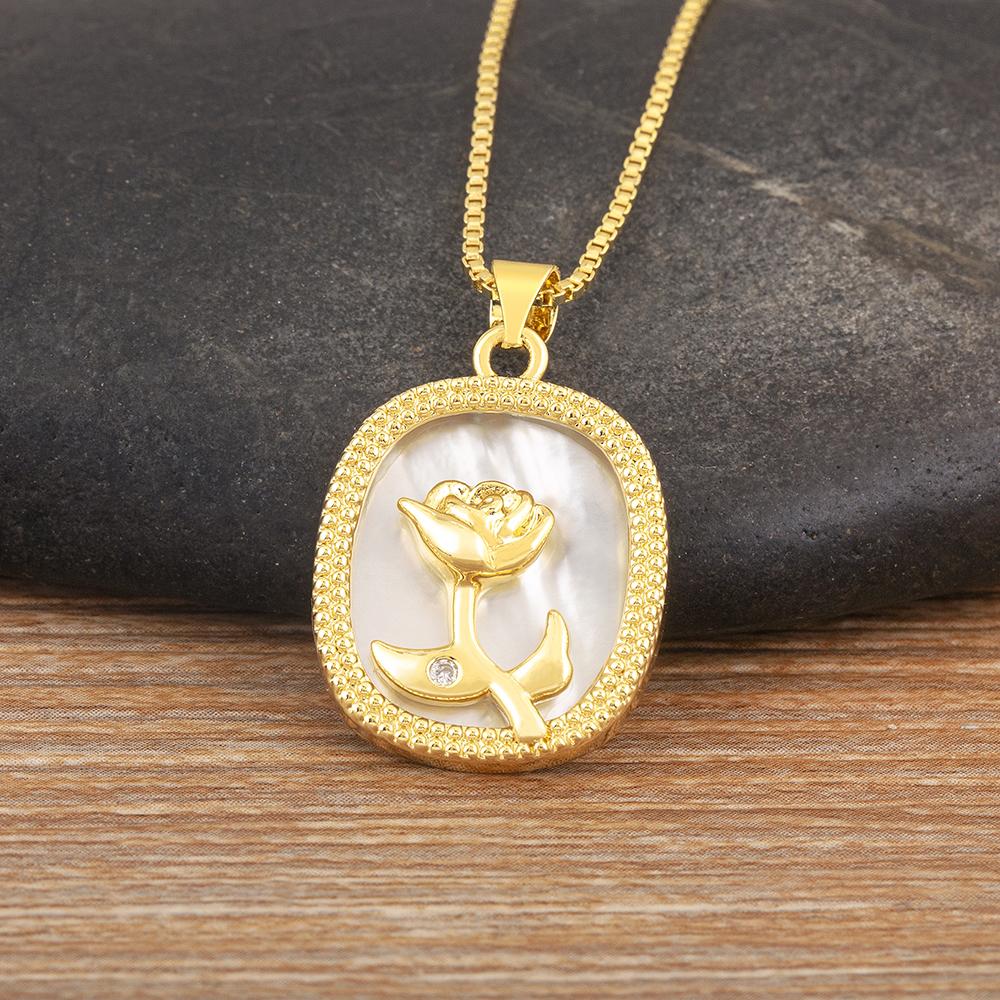 Nidin New Popular Leaf/Flower/Cactus Shape Shine Zircon Pendant Necklace For Women Personality Design Jewelry Daily Party Gifts