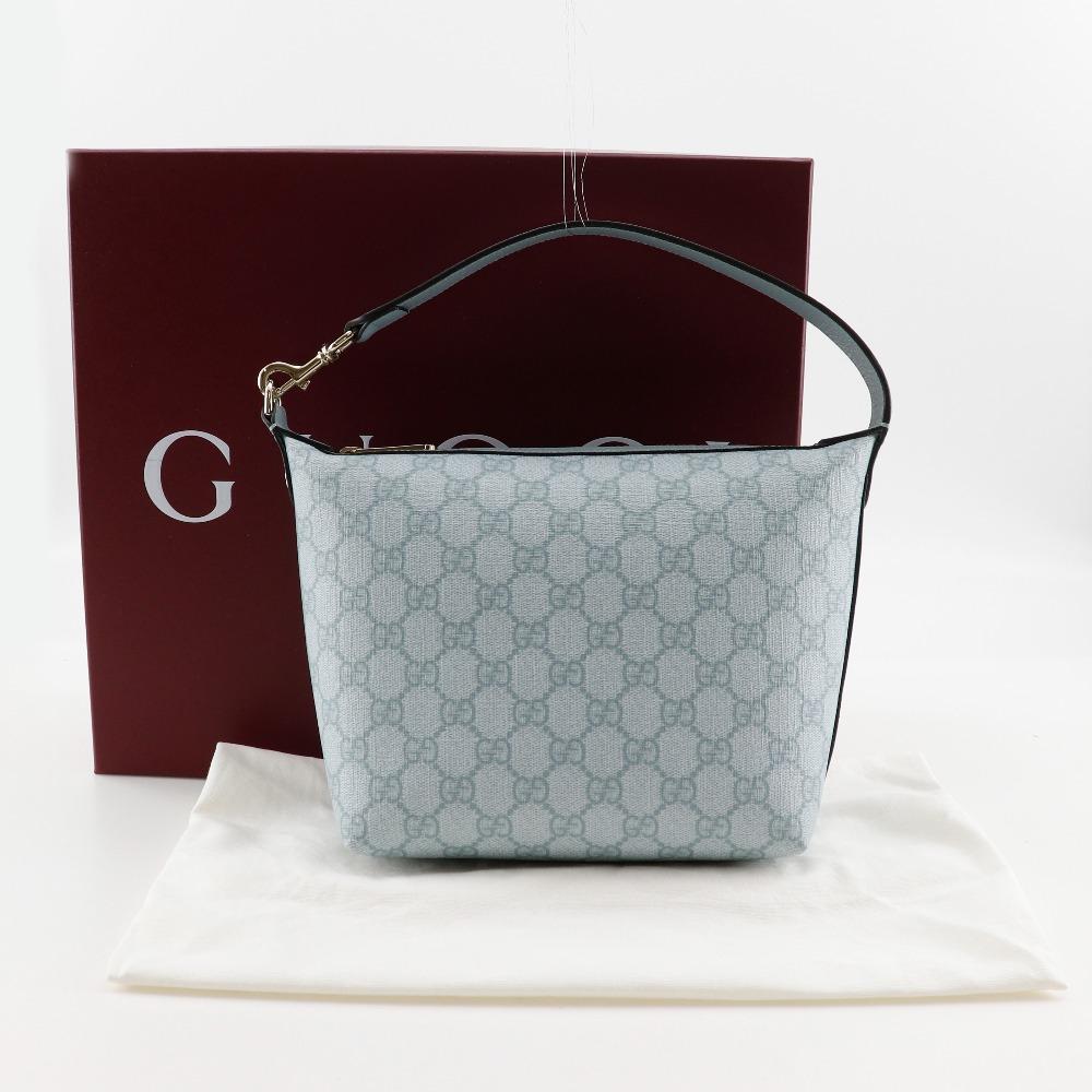 GUCCI Ophidia Super Mini Shoulder Shoulder Bag 795170 FAD09 8741 Dusty blue GG Supreme Canvas Women Used