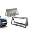 Carbon Fiber License Plate Frames Heavy Duty Car Auto Tag Holder Cover Rattle-Proof Front and Rear Plate Mounting Kit