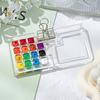 Mini Watercolor Kit Travel Watercolor Paint Set with Sketchbook Binder Clip Pen Portable Watercolor Palette with 12/24 Color Paints