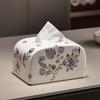 Vintage Ceramic Tissue Boxes Elegant Morden Nordic Tissue Boxes Luxury Hand Painting Design Napkin Cases Kitchen Decorations