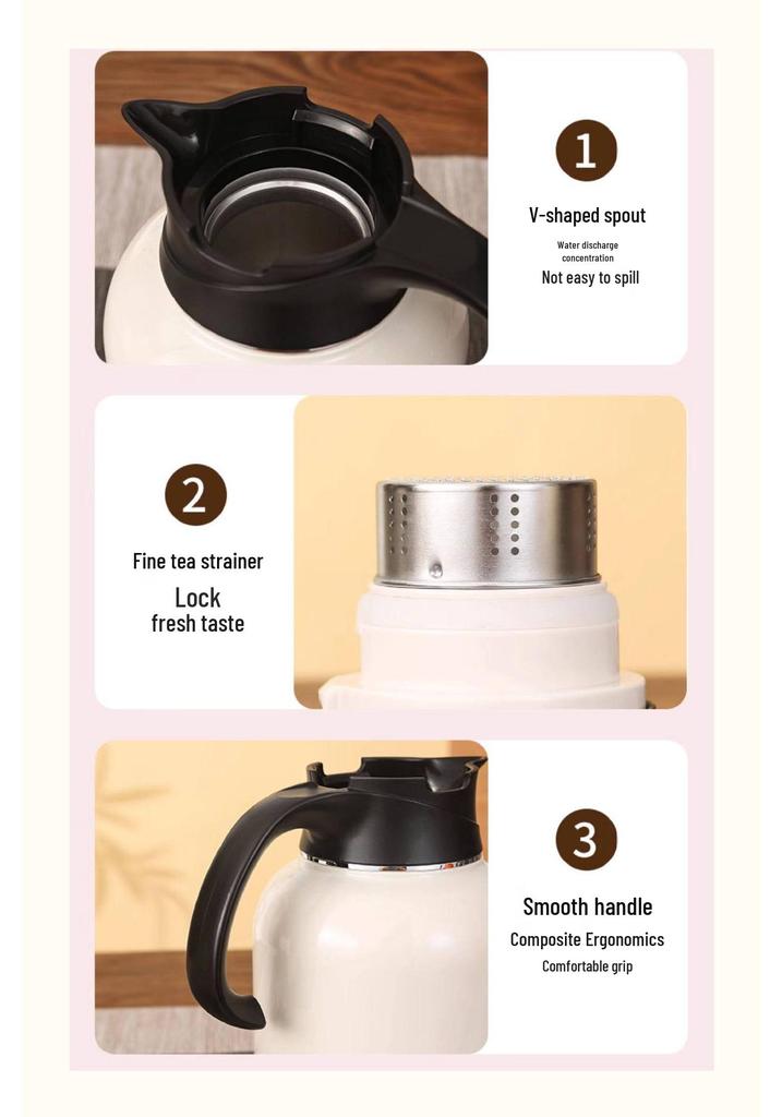 Large Capacity Stainless Steel Thermos Kettle: Stew Pot & Tea Pot for Hot Water