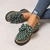 Nuove scarpe singole Ji punta tonda tacco grosso fiocco scarpe in pelle da studente donna stile britannico