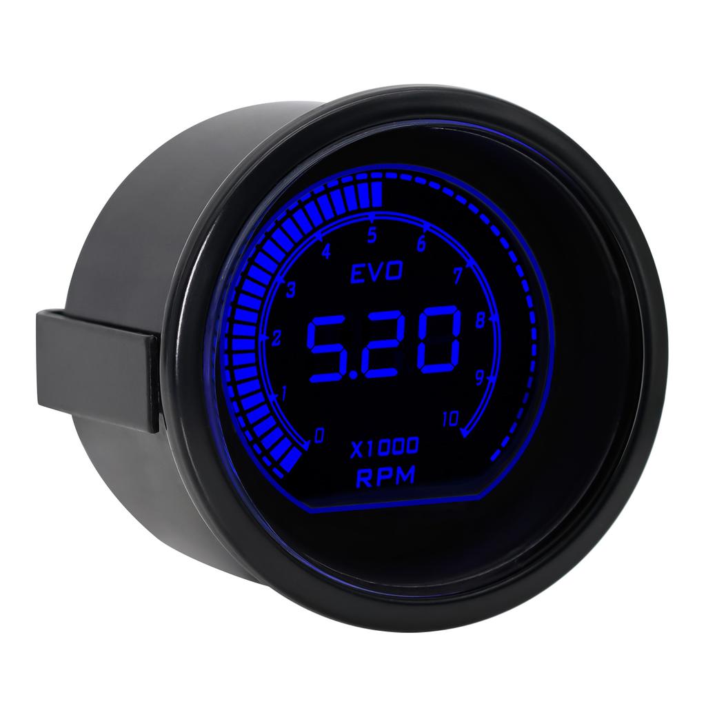 2" 52mm Tachometer Voltage Water Temp Oil Temp Oil Press Boost Vacuum Air Fuel Ratio Exhaust Temp LED Digital Display Red Blue