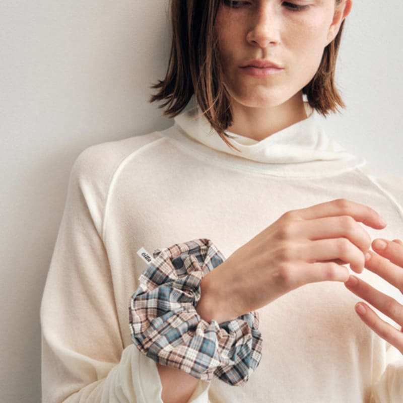 CITTA Vintage Check Scrunchie_CTA934(4color)