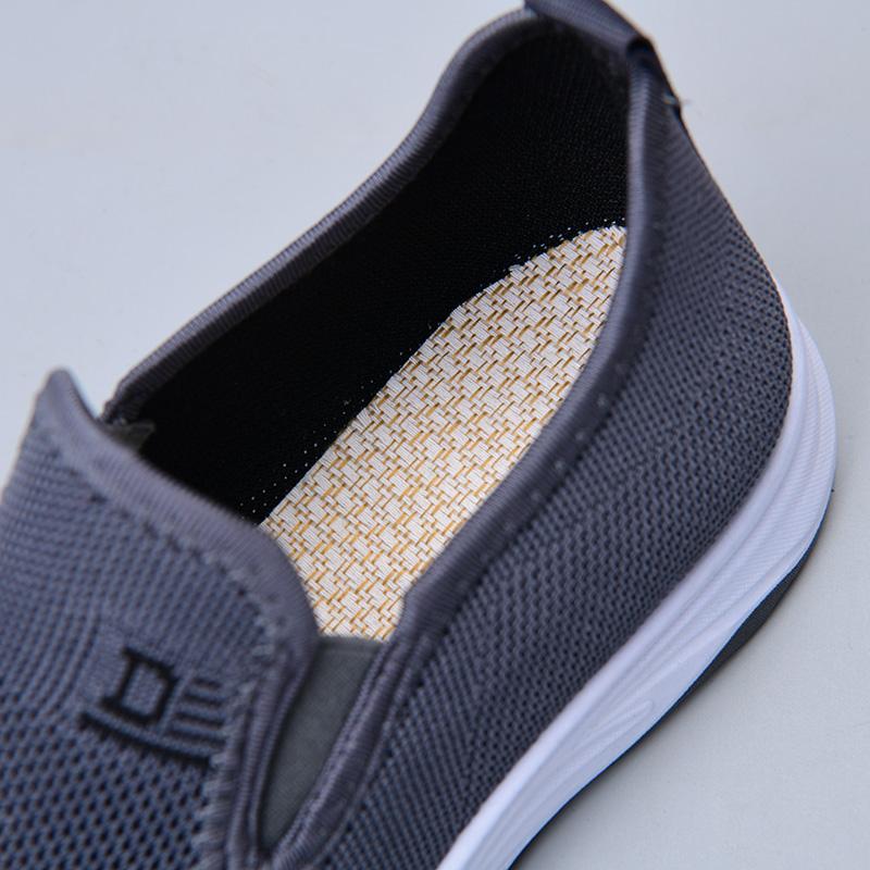 Męskie Buty Wiosenno-Jesienne Siatkowe Oddychające Wygodne Buty Taty dla Osób W Średnim Wieku i Starszych Codzienne Buty do Chodzenia Miękka Podeszwa Płaskie Płaskie Buty Codzienne