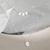 New Simple 925 Sterling Silver Good Luck Necklace for Women Double Layers Circle Round Clavicle Chain Female Party Accessories