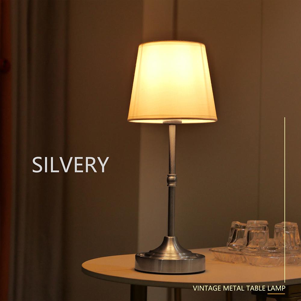 Fabric Desk Lamp Rechargeable Touch Table Light for Restaurant Hotel Room Bedside Decor Lighing
