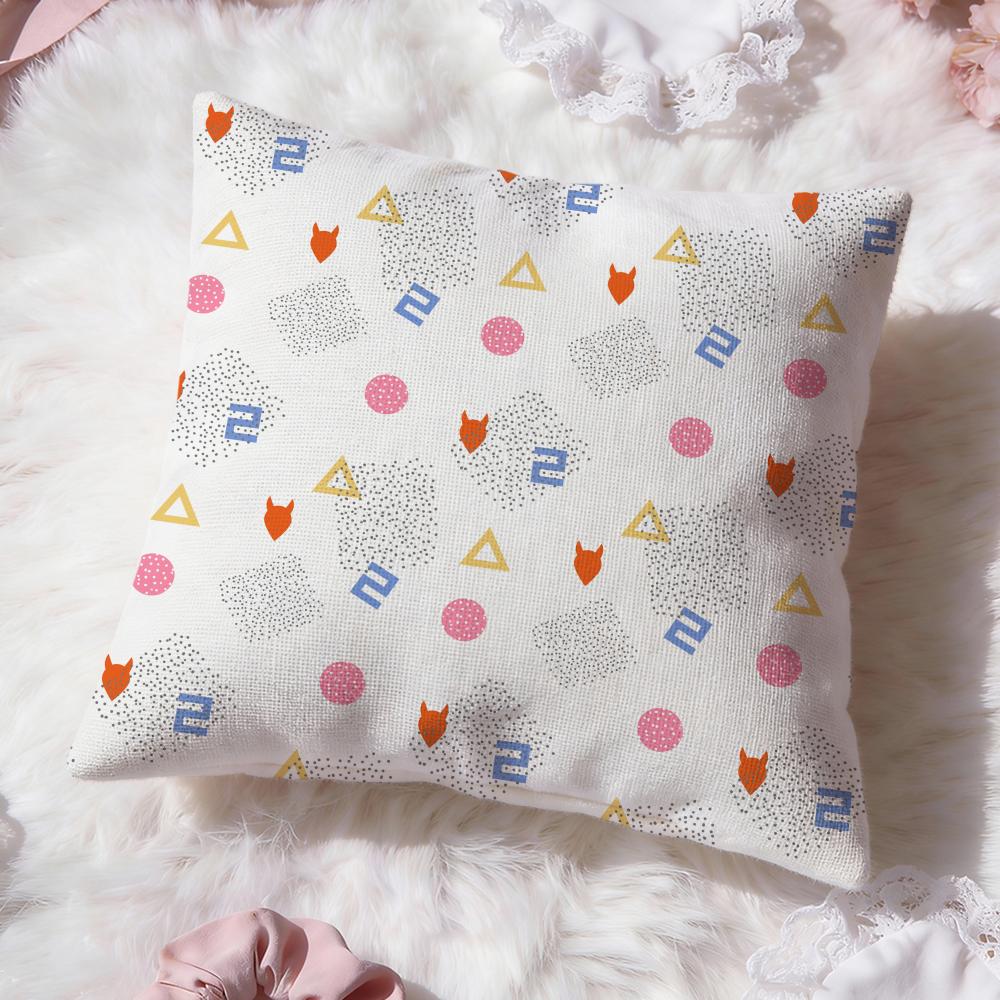 Memphis Seamless Patterns Cushion Cover Premium Comfort Reversible Pillow Cove -Two In One Design for Any Room & Car Interior