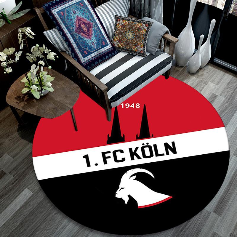 1. FC Köln Round Area Rug,Carpet Rug for Living Room Bedroom Sofa Playroom Decor,Non-slip Floor Mat