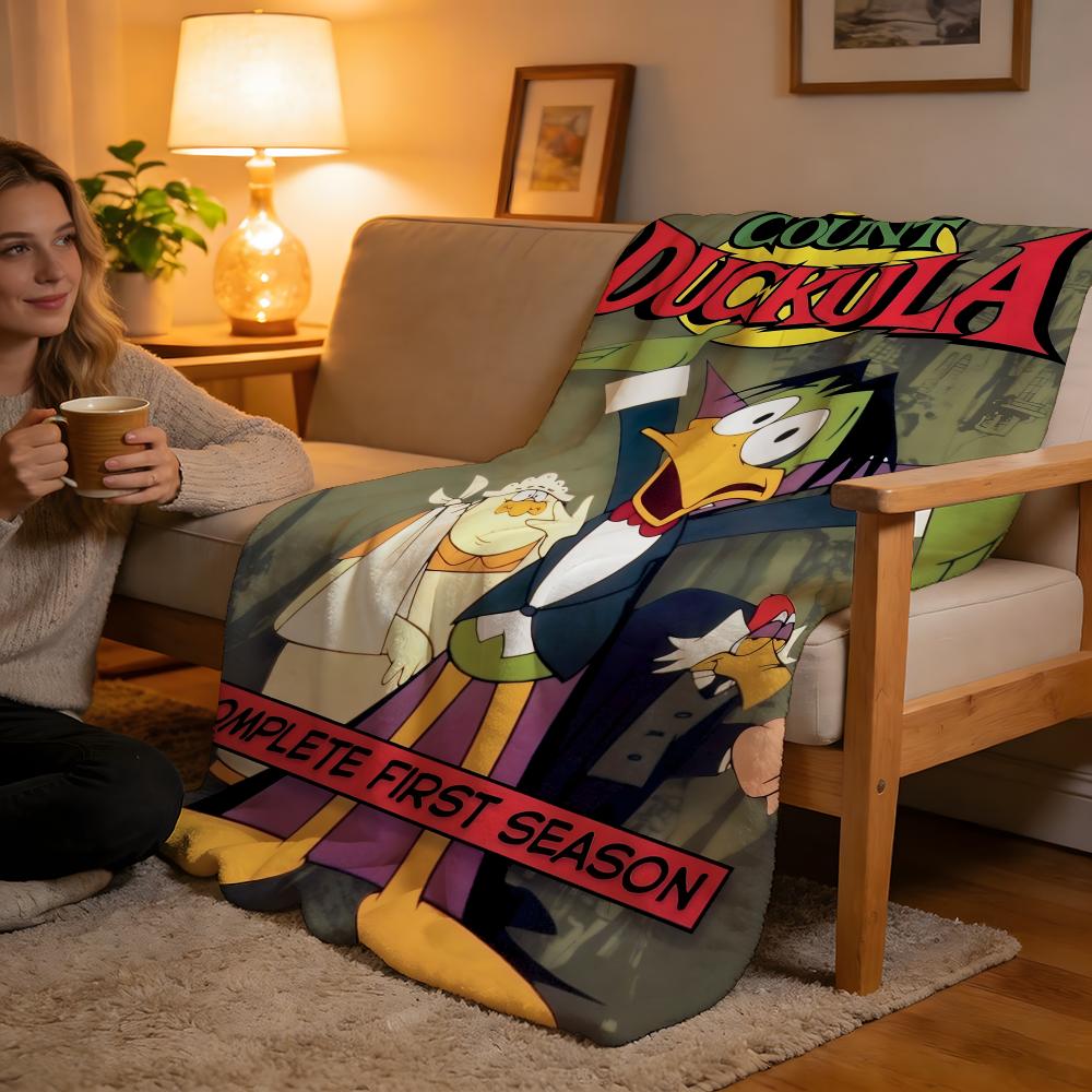 

Throw High-Density Short Plush Blanket For Sofa Nap Air-Conditioned Room Soft Skin-Friendly Count Duckula 75x90cm
