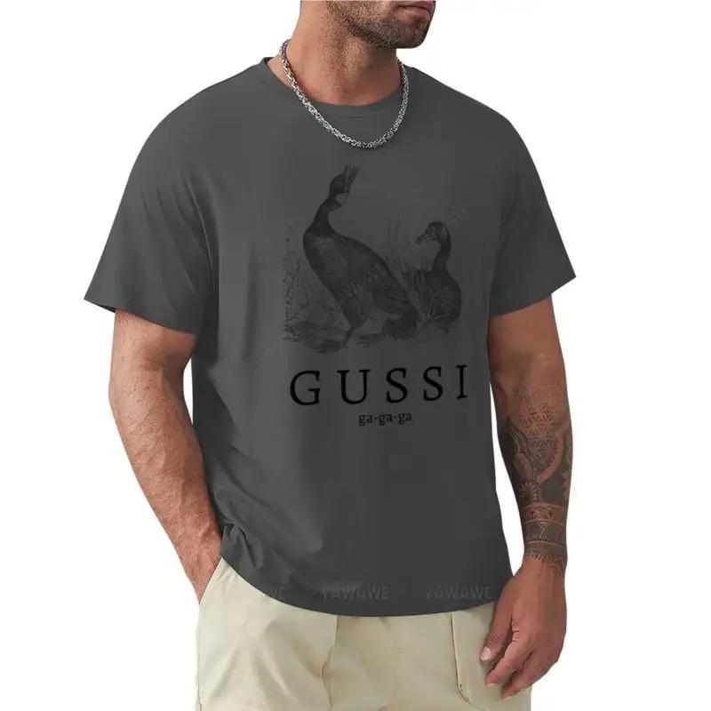 T-shirt Men Cotton G U S S I ( Geese ) Funny Slogan T-Shirt Cute Clothes for Men Summer T-shirt for Man