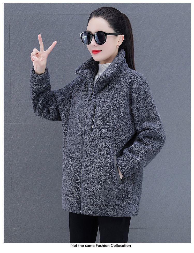 Women's Lambswool Fleece Jacket 2025: New Winter Style, Plus Velvet, Thick, Versatile, Loose-Fit, Plus Size, Stylish Top