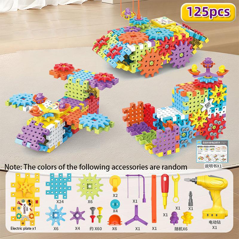 

Hot 125-275PCS Electric screw screw gear building blocks Electric Gears 3D Puzzle Model Building Kits Plastic Brick Blocks Edu