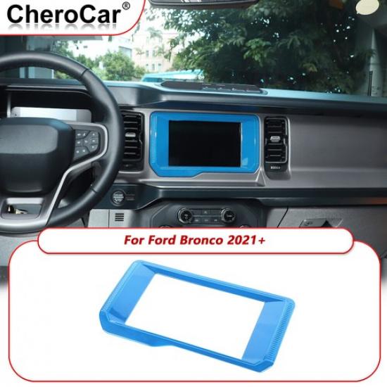 Light Blue Central Console GPS Navigation Panel Frame Trim Cover For Bronco 21+