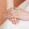 Adjustable Vintage Turquoise Enamel Floral Open Ring With Hollow Motif Bohemian Ethnic Style