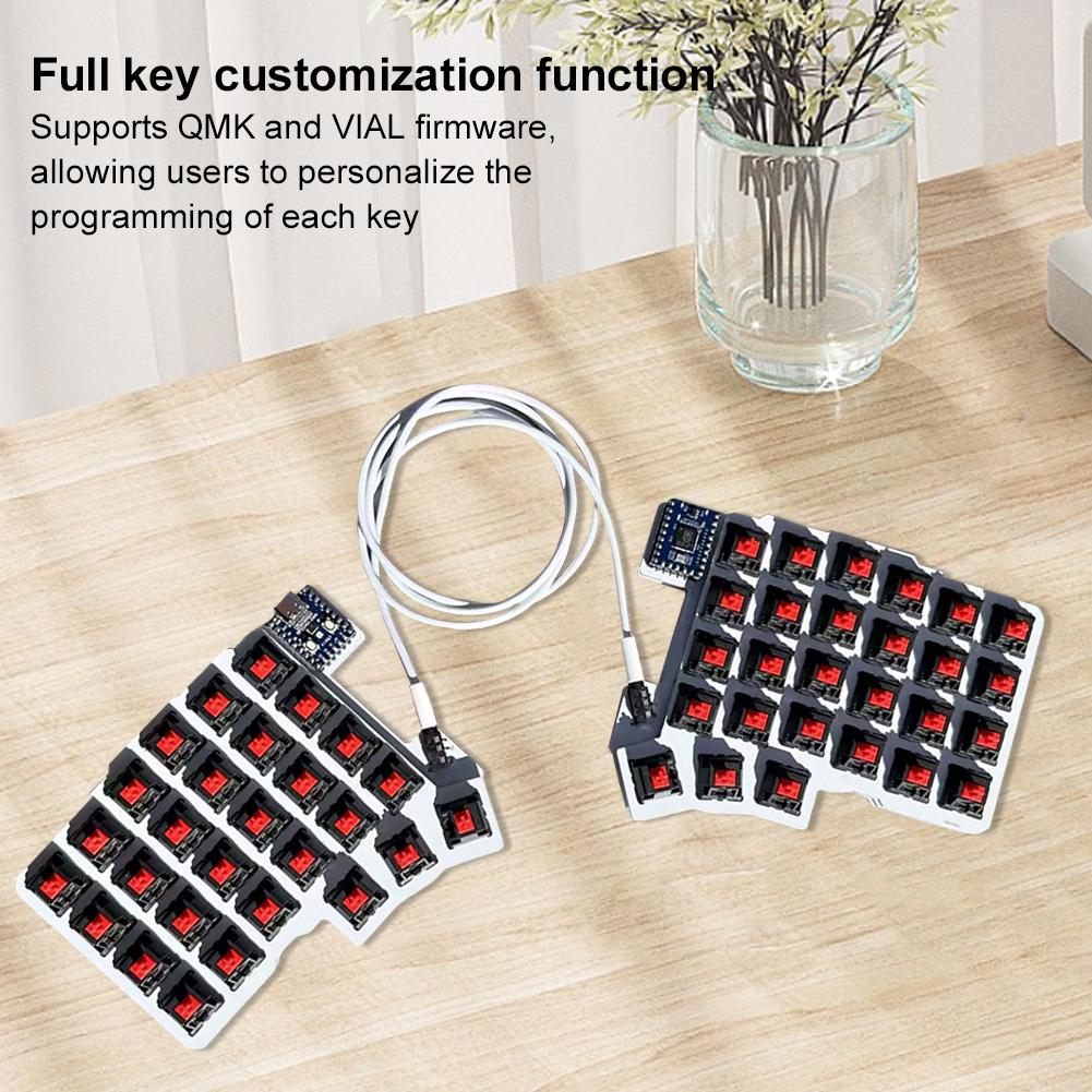 Silakka54 Split Keyboard Wired Hot Swap Support QMK/VIAL Keyboard Left And Right Handed Ergonomic RP2040zero Customized Keyboard