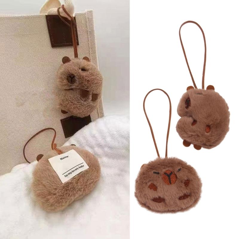 Cute Capybara Toy Keychain Charm Adorable Backpack Pendant Soft and Delicate Handmade Name Ornament for Bags Keychains