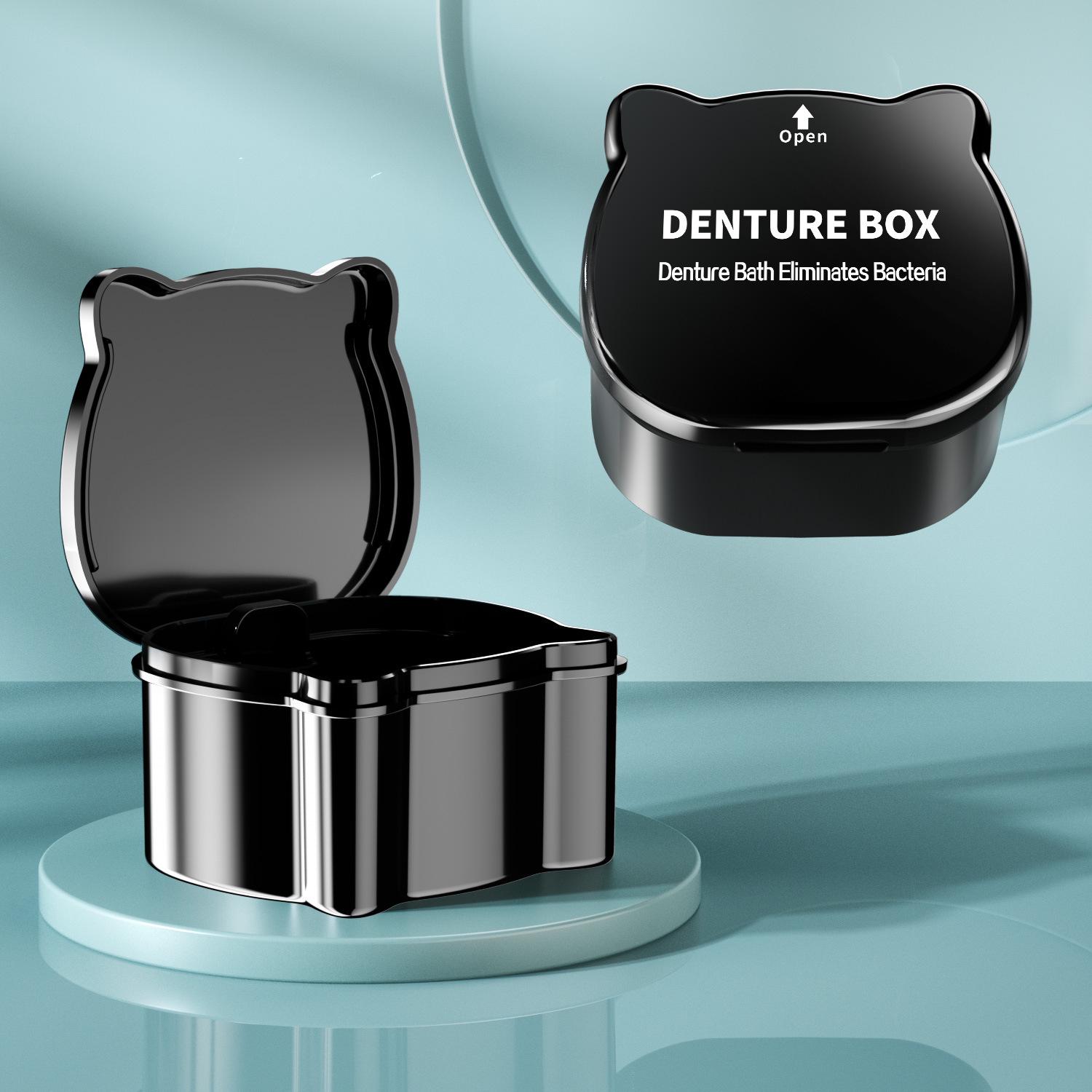 Portable Double-Layer Orthodontic Retainer and Denture Cleaning Case