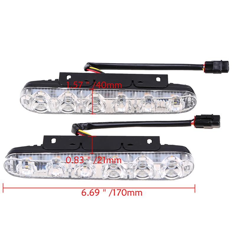 DRL LED Car Daytime Running Lights 6 LED Auto Fog Light 9 LEDs White Yellow Turn Signal Lamp Driving Foglamps