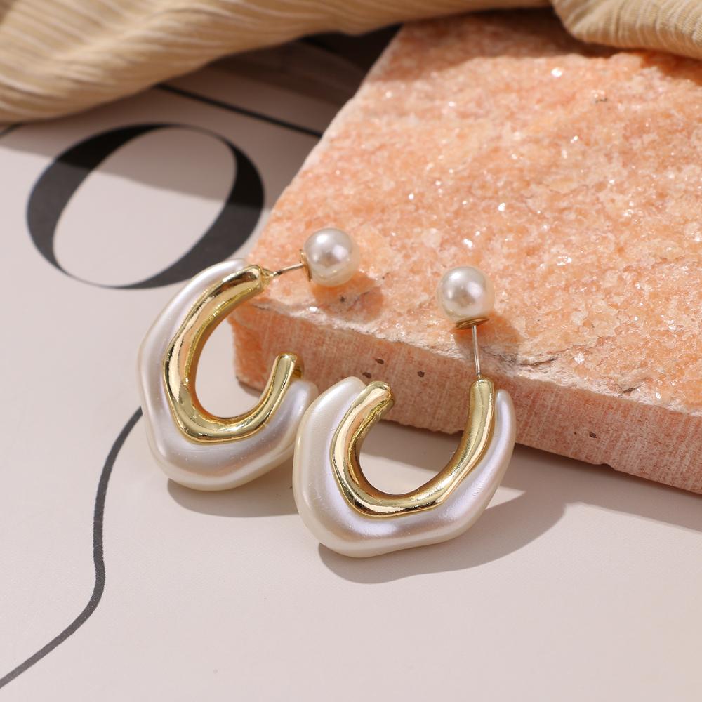 Retro Simple Candy Color Resin Earrings Color U-shaped Earrings Solid Color Earrings Fashion Trend Earrings