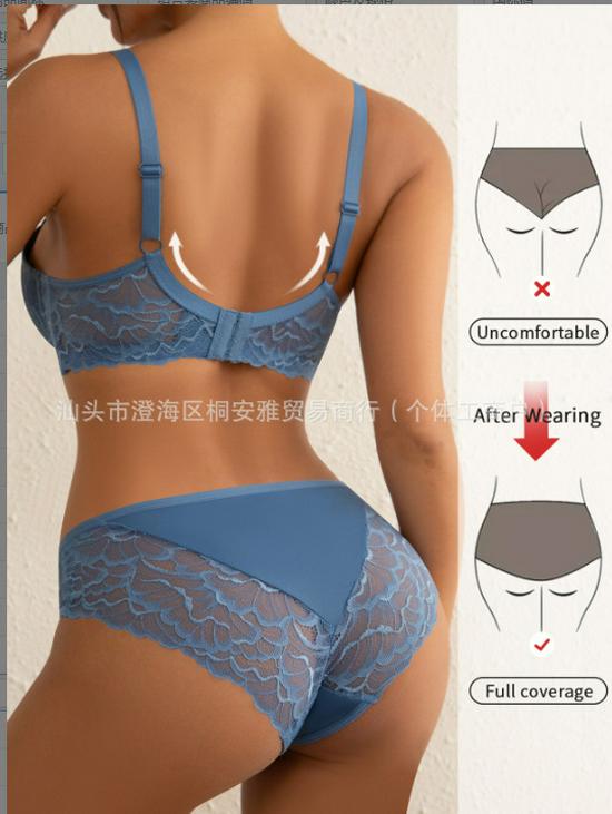 Cross-border Sexy Lace Push-up Bra Set for Women - Hot Selling