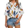Summer Tops For Women Cute V Neck 3/4 Sleeve Blouses Floral Print Top Casual Shirts