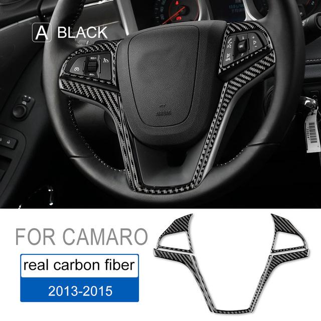 

Настоящее мягкое углеродное волокно для аксессуаров Chevrolet Camaro 2013 2014 2015 Автомобильный интерьер Накладка на руль Наклейка Аксессуары