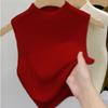 Women's Half-High Neck Sleeveless Knit Sweater Top