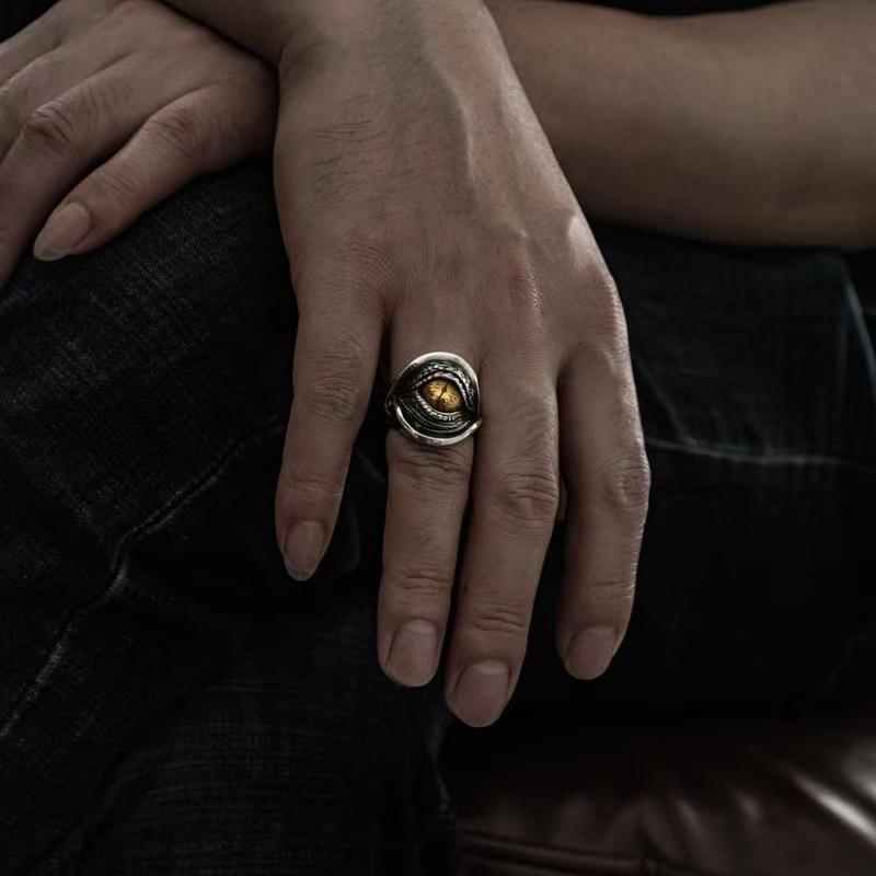 Dragon Eye Ring Thick Men's Ring Birthday Gift Eye of Wisdom Devil's Eye Ring