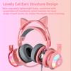 SY-G25 Wired Headphone RGB Lighting Omni-directional Mic Over-Ear Computer Headphone with Cute Cat Ear