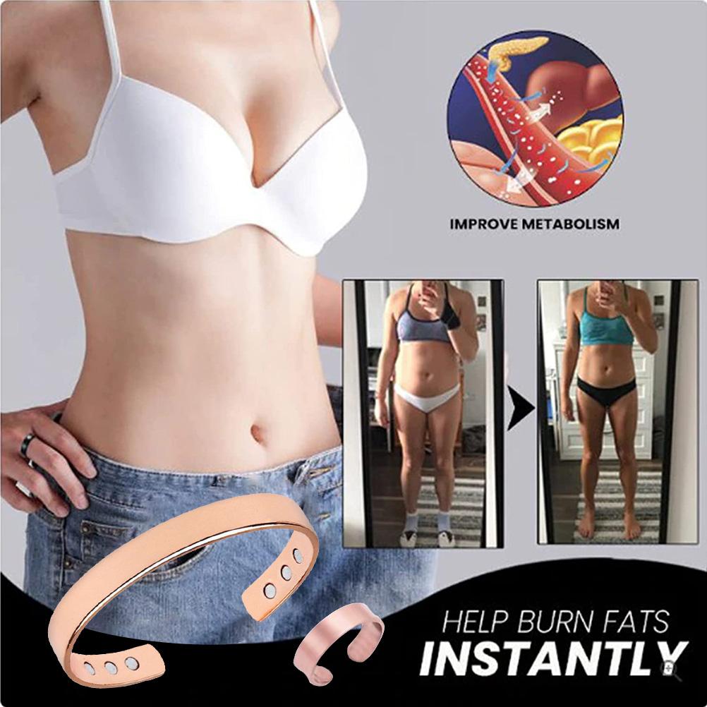 Lymphatic Drainage Magnetic Ring and Bracelet Weight Loss Open Finger Ring Bangles Anti Swelling Slimming Ring for Men