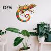 Wall Art Gecko Decoration Metal Lizard Wall Decoration Colorful Wall Mounted Gecko for Garden Fence Home Farmhouse Decor
