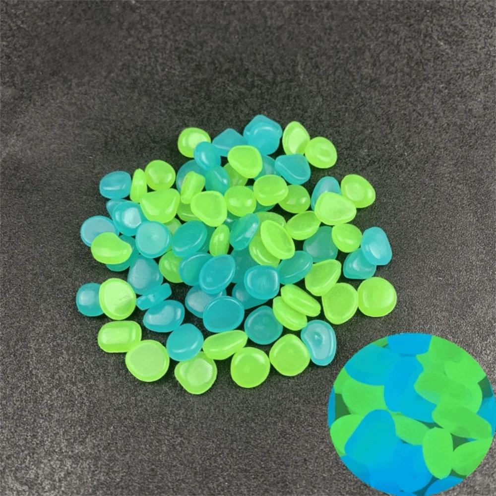 50/100Pcs High Brightness Luminous Pebbles Handmade Long-lasting Artificial Fluorite Stone Micro Landscape Multicolor
